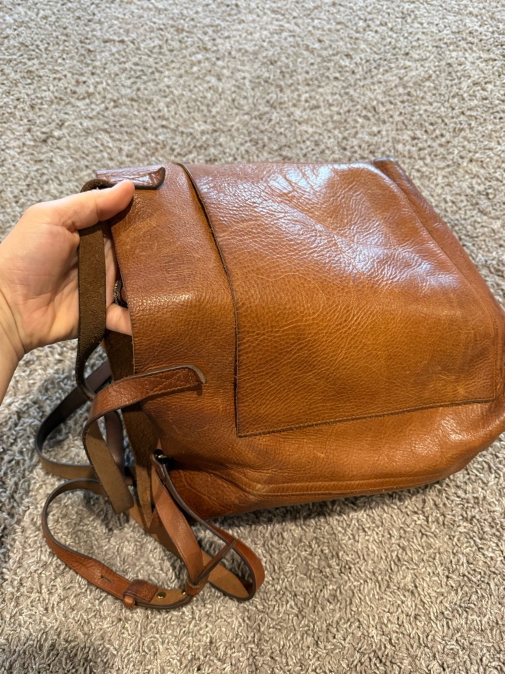 Madewell The Medium Transport Tote Leather Bag English Saddle - Picture 12 of 17